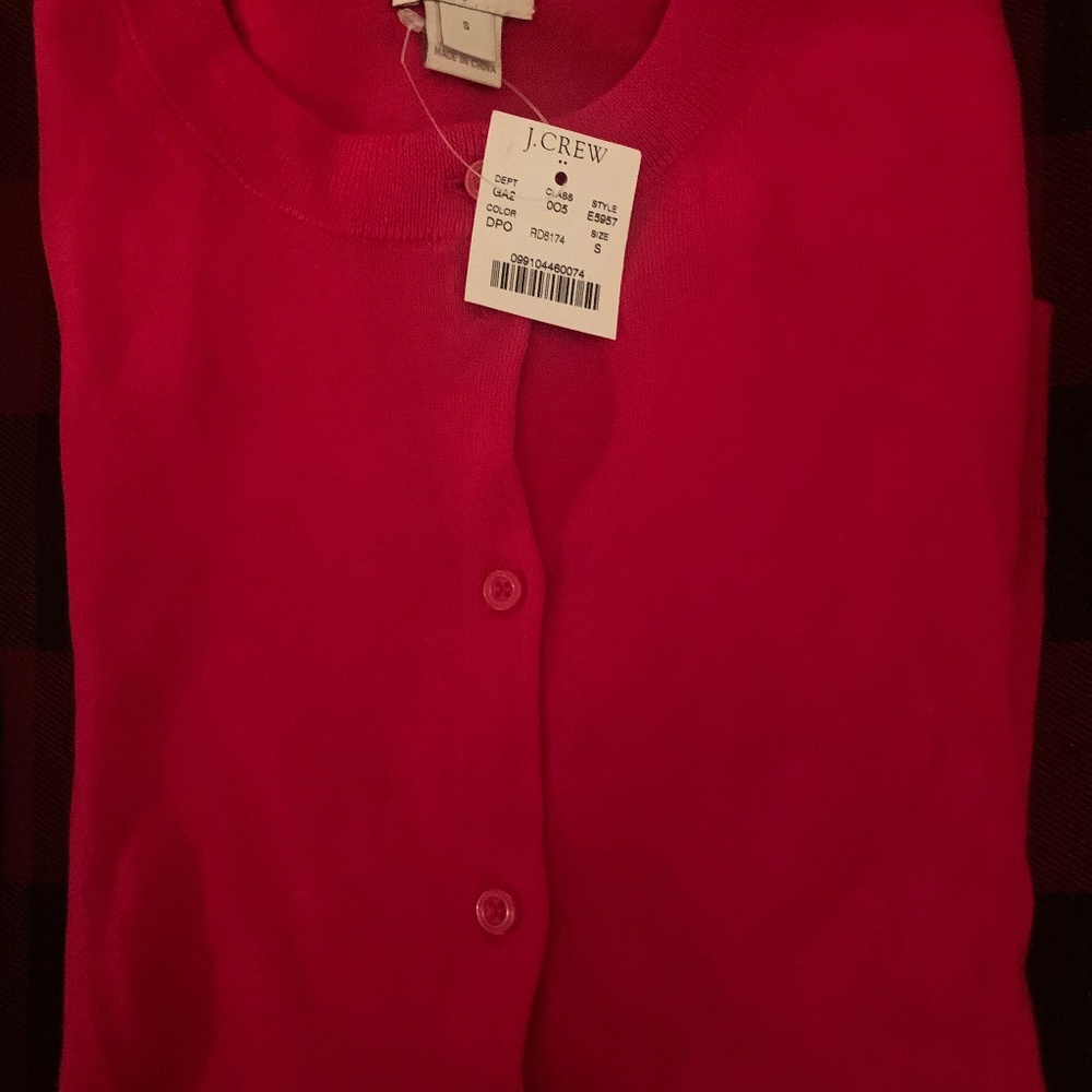 J. CREW RED CARDIGAN